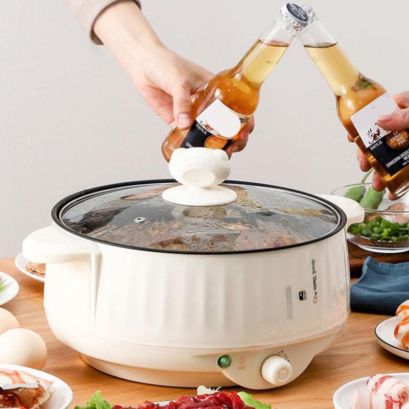 1000W Heat Pot Set Electric Steamer Non-stick Pot Electric Boiler Wok Kitchen Supplies for Family