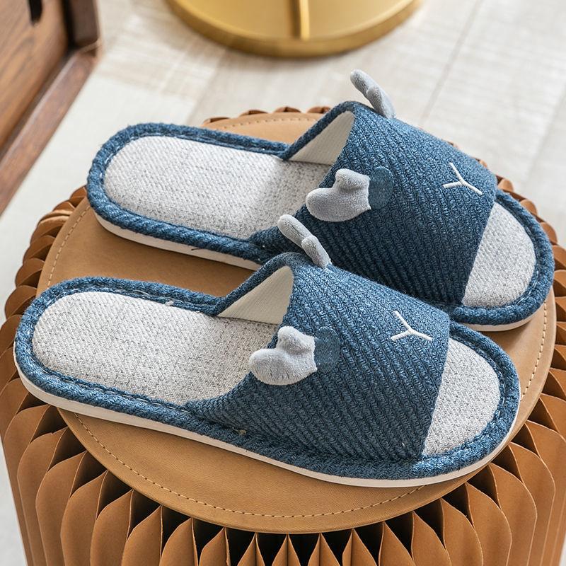 Japanese Style Slippers Female Four Seasons Household Indoor Non-slip Linen Slippers Comfortable Home Cotton Linen Breathable Leisure Summer
