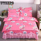 Luxury Bed Skirt Lace Bedspread Bedspreads Bed Sheet Set for Wedding Decorative Room Bedding