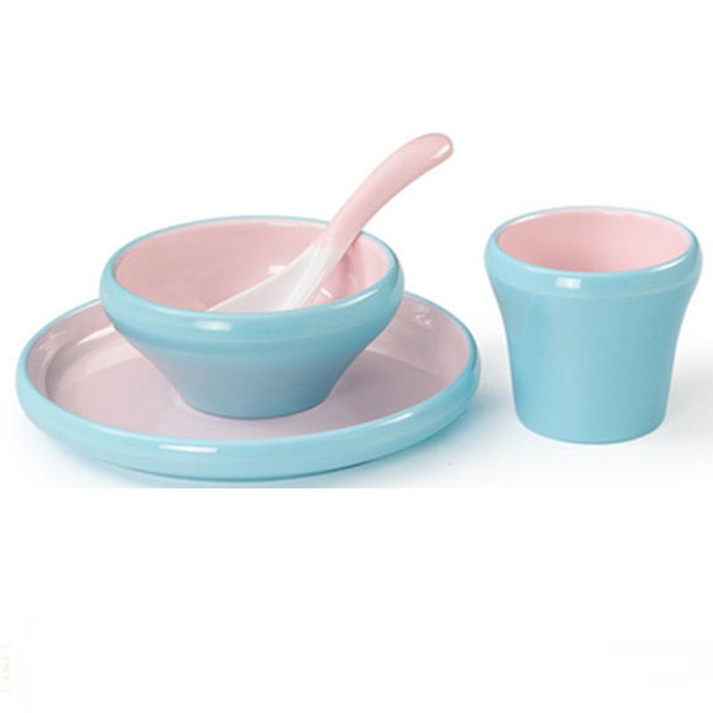 Chinese Style Restaurant Hotel Melamine Two-color Set of Four-piece Creative Anti-fall Imitation Porcelain Tableware