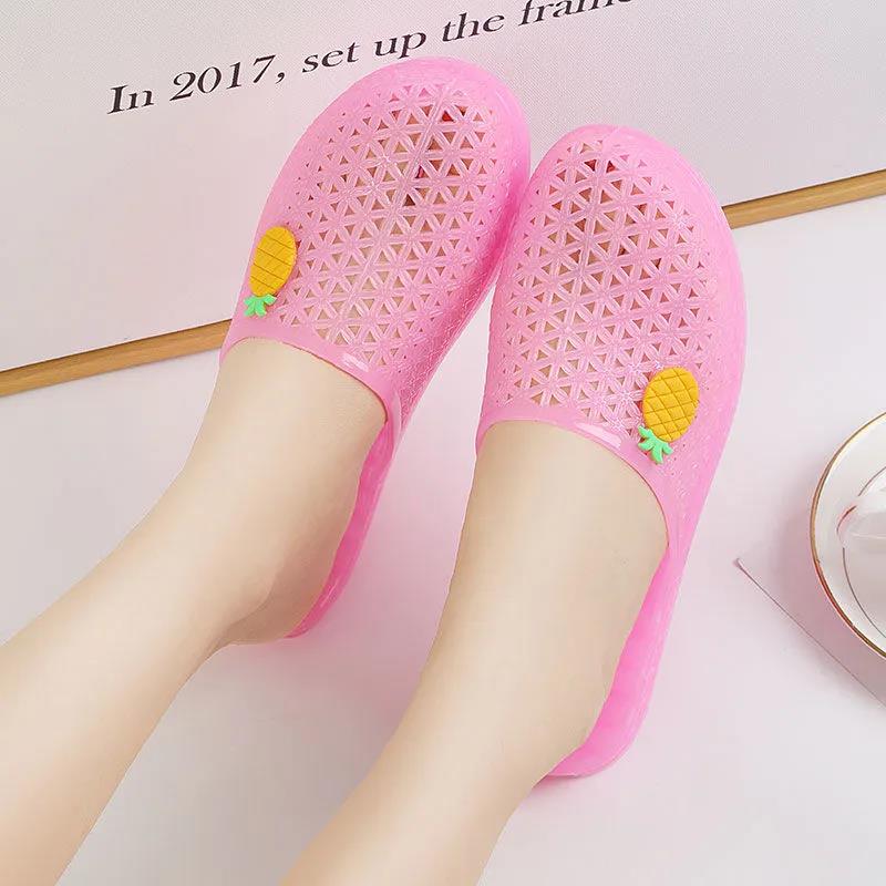 Women's Plastic Slippers for Summer Outer Wear Non-slip Wear-resistant Slippers