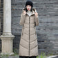 Women Winter Long Jacket Hooded Thickening Coats Warm Down Jackets Solid Color Cotton Jacket Casual Padded Coat Outerwear Parka Female Winter Clothes
