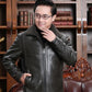 Men's Leather Jacket Clothes Coat Fur One Plus Velvet Thickening Dad Casual Winter Clothes