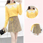 Autumn and Winter Sweater Suit Women Sweet Lace Stitching Knitted Sweater Top and Asymmetric Woolen A-line Skirt Two-piece Ladies Outfits