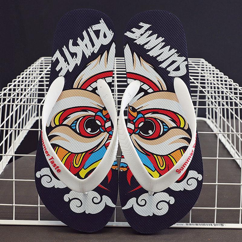 2021 New Personality Graffiti Men's Non-slip Rubber Sandals Slippers