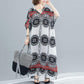 WTEMPO Plus Size Dress Summer V-Neck Long Dress Casual Bohemia Long Robe Full Length Women Dress