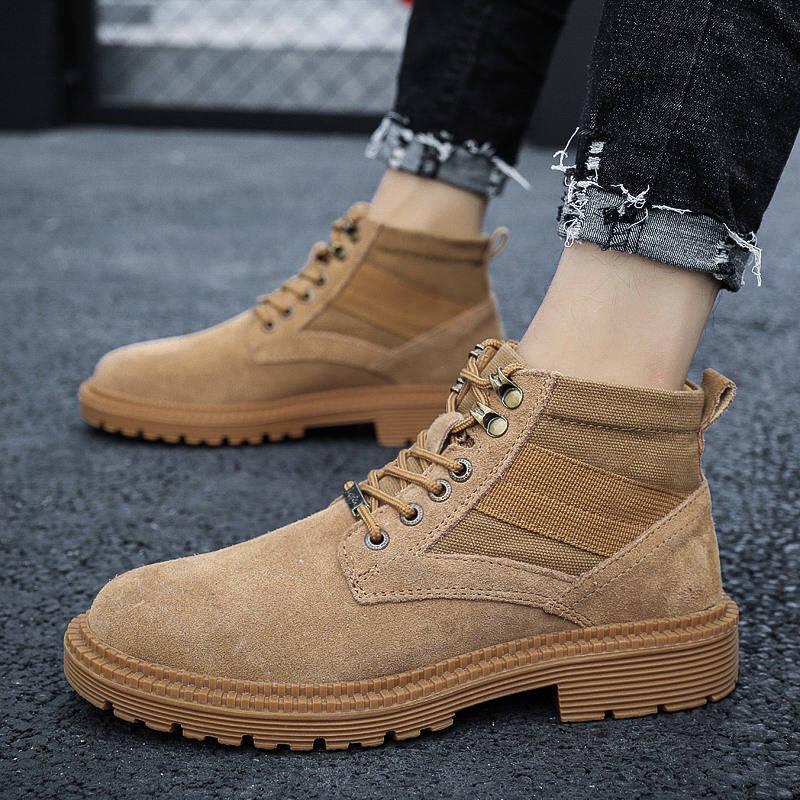 Men's Boots Autumn Winter High-top Fashion Men's Leather Boots Men's Martin Boots Tooling Booties