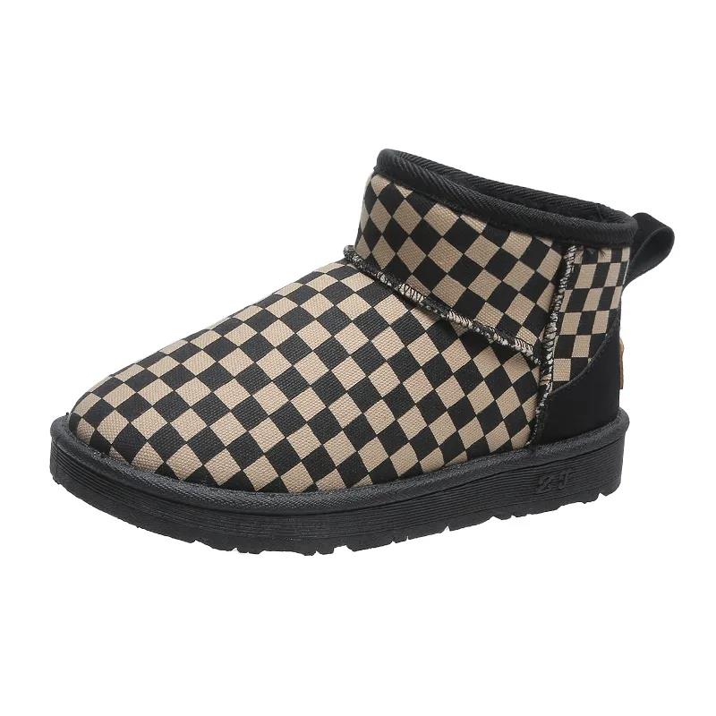 Autumn and Winter Snow Boots Women's Thickened Fleece Waterproof and Non-slip Cotton Shoes