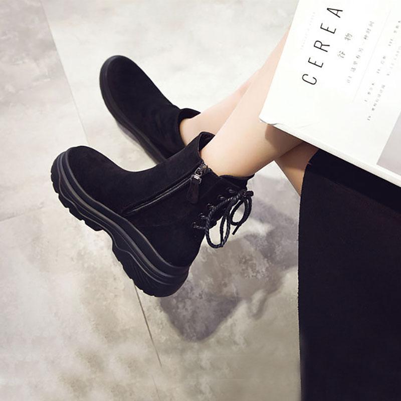 Korean Version of Martin Boots Female British Style Short Boots Platform Shoes Spring and Autumn Thick-soled Short-tube Women's Boots