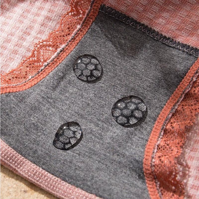 3pc Women's Panties Graphene Cotton Antibacterial File No Trace Middle Waist Sweet Student Girl