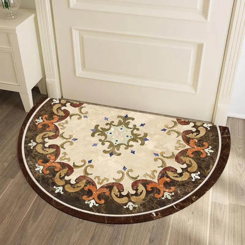 Semi-circular Carpet Nordic Ethnic Style Home Entrance Mat Entrance Rugs Bathroom Carpet