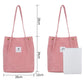 Bags Women  Corduroy Shoulder Bag Reusable Shopping Bags Casual Tote Female Handbag