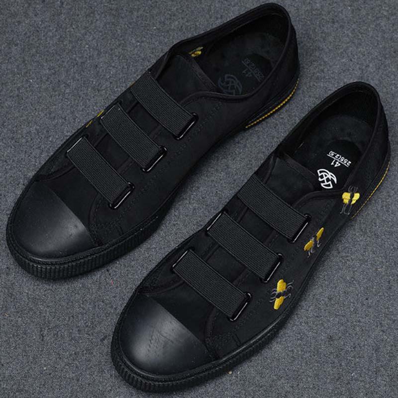 Plus Size 38-44 Summer Men Canvas Sneakers Comfortable Deodorant Running Basketball Shoes Breathable Shockproof Non-slip Bee Shoes
