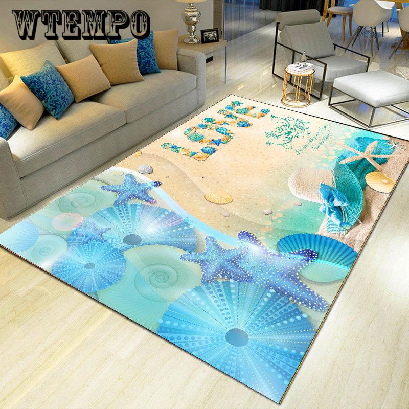 Aquarium Blue Dolphins Sea Beach 3d Non Slip Microfiber Carpets Area Rug For Living Rooms