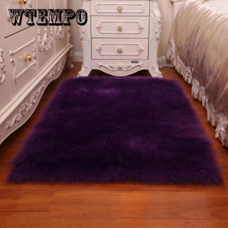 Soft Artificial Deerskin Rug Chair Cover Bedroom Mat Artificial Warm Hairy Carpet Seat  Warm