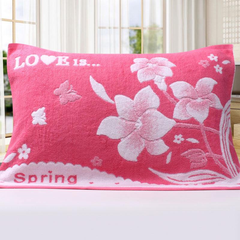 Four Seasons Adult Cotton Cartoon Pillow Towel Pair Pack Increase Thicker Soft Comfortable Couple Terry Absorbent Pillow Towel