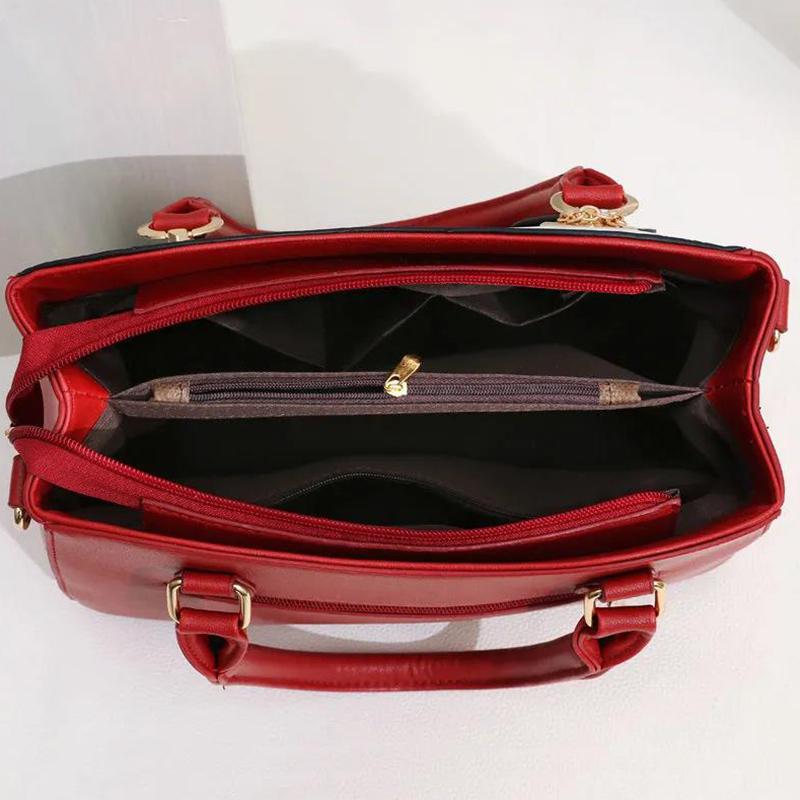 Fashion Women's Bag Korean Version of The Trendy One-shoulder Messenger Portable Multi-functional Versatile Ladies Bag Leather Texture