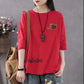 Large Size Short Sleeve Shirt Boutique Thin T-shirt Women Cotton Shirt Elephant Print Casual Pullover