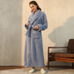 Long Pajamas for Women and Men Autumn Winter Velvet Warm Pyjamas Loose Casual Bathrobe with Belt Solid Color Long Sleeve Home Wear Plus Size Sleepwear