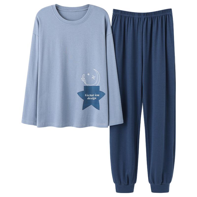 Women's Pajamas Suit Autumn Winter Pyjamas Set Long Sleeve Sleepwear Loose Casual Home Wear Pullover Cute Nightwear Tops and Pants Sets Round Neck