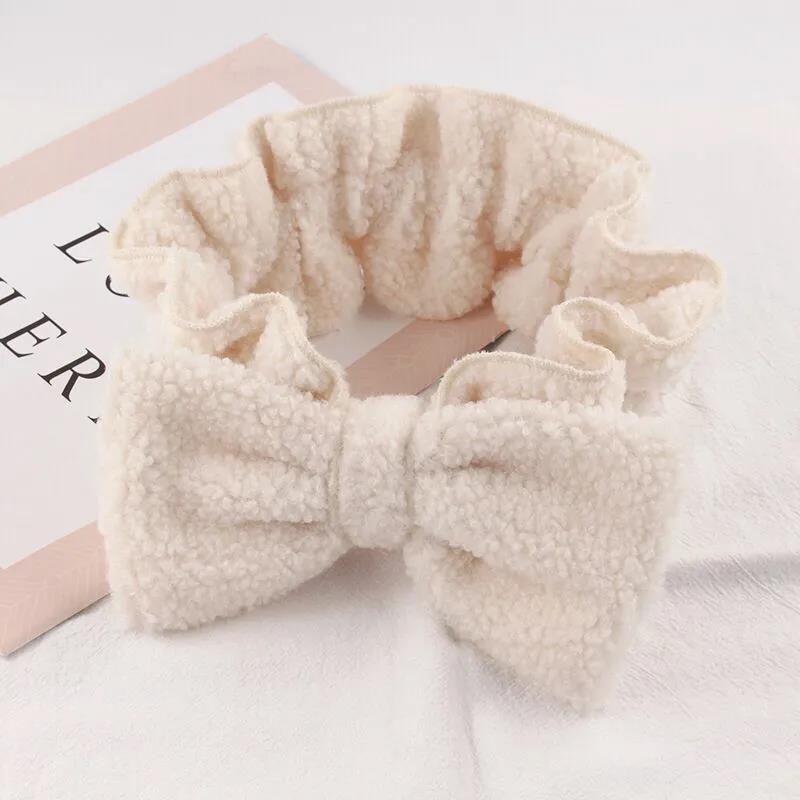 Big Butterfly Face Wash Hairband Knot Lamb Hair Female Student Cute Girl Heart Hairband