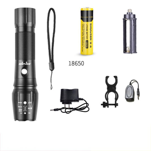 High-power Flashlight Strong Light Ultra-bright Zoom Long-range Led Rechargeable Small Field Special Forces Hunting Home