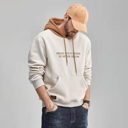 Men's Thin Hooded Sweater Spring and Autumn Hooded Trend Print Wild Top