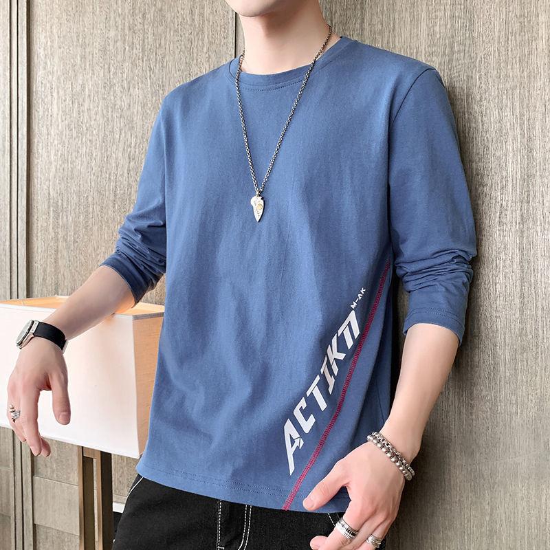 Long-sleeved Cotton Men's Spring Bottoming Shirt Loose T-shirt Men's Shirt Student T-shirt