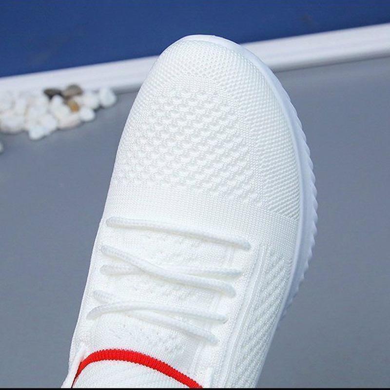 Summer Ladies Mesh Shoes Flying Woven Mesh Sneakers Breathable All-match Casual Lightweight Soft-soled Running Shoes