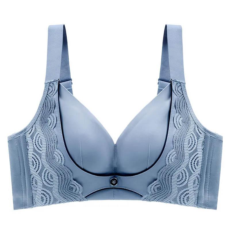 Large Size Thin Section Comfortable and Non-sensing Close-fitting Soft Gathered Bra Anti-sagging Closed Auxiliary Breast No Steel Ring Bra