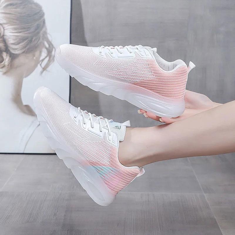 Women's Summer Mesh Breathable Shoes Korean Version All-match Student Casual Sports Shoes Ladies Comfortable Fitness Shoes