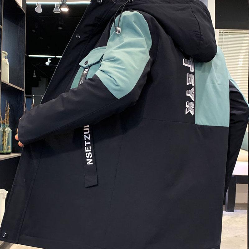 Campus Trend Windbreaker Men Hooded Coat Casual Loose Jacket Comfortable Top for Young Students