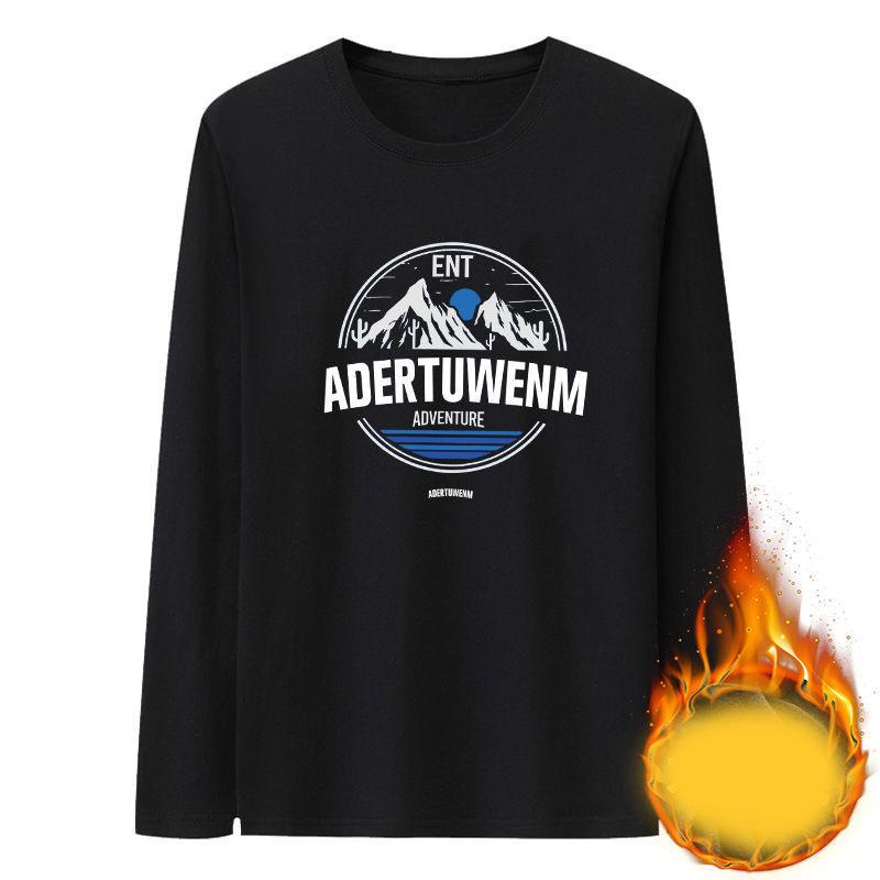 Winter Men's Long-sleeved T-shirt Pullover Sweater Autumn Clothes Plus Velvet Thickened Bottoming Shirt Men's Clothing