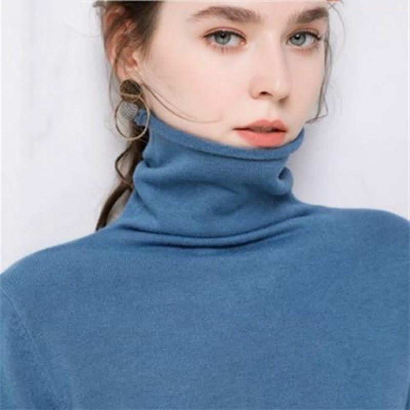 Turtleneck Slim Bottoming Sweater Long Sleeved Autumn Winter Solid Color Sweater Women