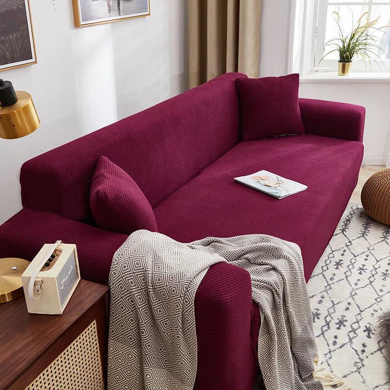 Sofa Cushion Cover Elastic Home Decoration Pure Color Protective Cover Sofa Cover Personalized Matching Washable Sofa Cover