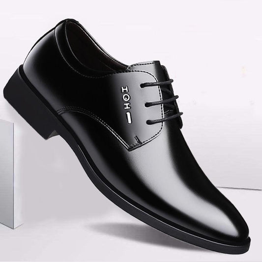 Men's Business Clearance Shoes Real Cowhide Shoes Lace-up Shoes Increase Korean Wedding Shoes