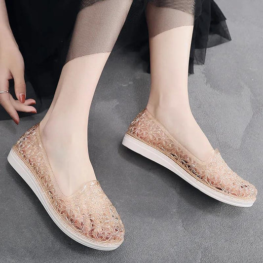 Female Crystal Hole Thick-soled Soft Home Nurse Dancing Beach Female Drag Sandals Summer