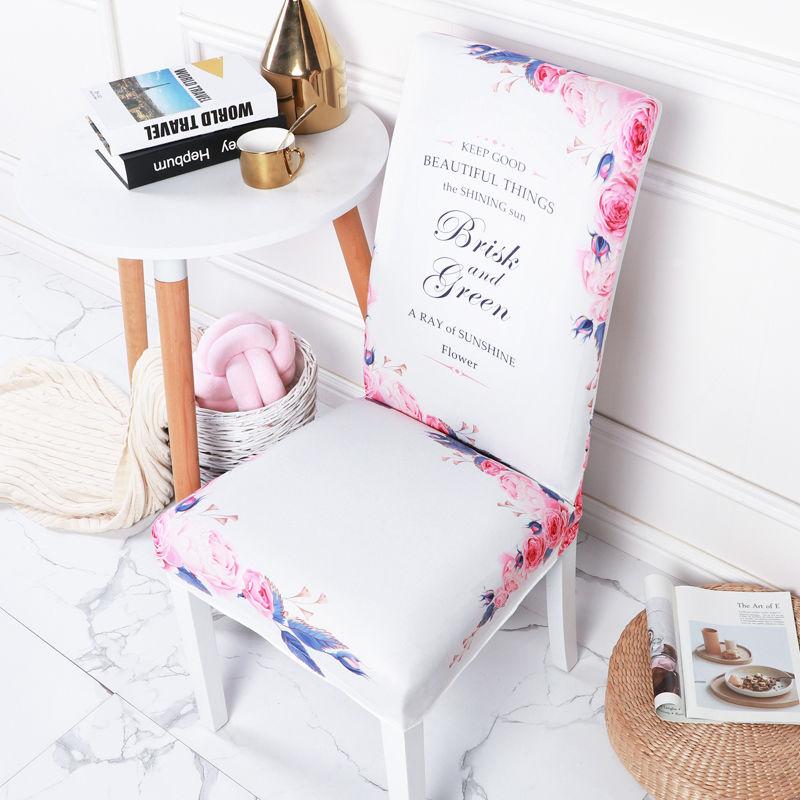 2/4/6pcs Printed Dining Chair Cover Stretch Anti-dirty Elastic Seat Cover Used for Wedding Party Home Kitchen Dining Room Office Living Room