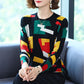 Autumn and Winter Printing Bottoming Shirt Women's Plus Size Casual Sweater Fashion Round Neck Printed Sweater