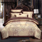 4pcs  Home Textile Jacquard Bedding Set King Queen Luxury Satin Silk Quilt/duvet Cover Bedlinen