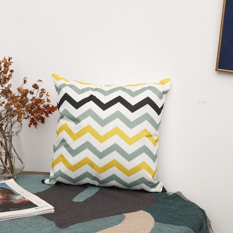 Nordic Style Pillow Yellow Geometric Cushion Gray Sofa Cushion Pillow Office Bedroom Lumbar Cushion