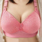 Thin Ladies Lace Bras Gathering Breast Lifting Large Size Anti-sagging Closed Breasts No Steel Rings Seamless Jacquard Comfortable Breathable Bra