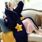 Pajamas Women Autumn and Winter Coral Fleece Stars Long Style Can Be Worn Outside Flannel Plus Size Nightgown Women Winter Night Skirt Home Service
