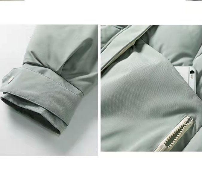 Winter Mid-length Thick Windproof Cold Warmth Loose INS Style Casual Slim Solid Color Ladies Hooded Coat Jacket Padded