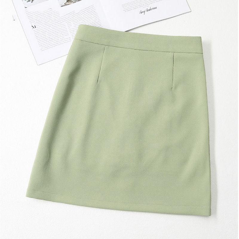 Sexy Tight A-line Women High Waist Hip Skirt Short Skirt Knee-length Zipper Elastic Waist Club Casual Home Office