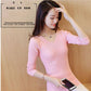 Autumn and Winter All-match Bottoming Shirt V-neck Slim Solid Color Top Long-sleeved Short Female Sweater