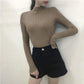 2019 Fall Turtleneck Sweaters Women Long Sleeve Thin Sweaters Winter Knitted Pullovers Jumpers Tops