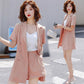 Suit Shorts Suit Female Summer Professional Suit Three-piece Short-sleeved Suit Jacket + Loose Shorts + Lined Casual Professional Suit