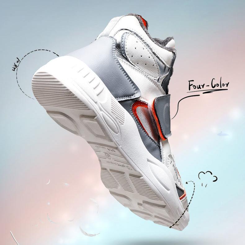Women's Winter Plush Cotton Shoes Autumn Warm Flat Cotton Shoes Female Versatile Sports High-top Shoes