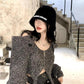 Winter Rabbit Fur Letter Basin Hat Women's Fashion Warm Plush Hat